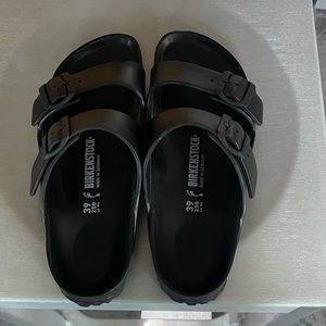 Plastic black Birkenstock sandals size 39